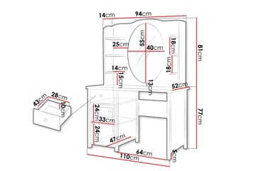 Storys Sminkbord 110x52 cm - Vit - Products - Möbler - Bord & matgrupp - Sminkbord & toalettbord