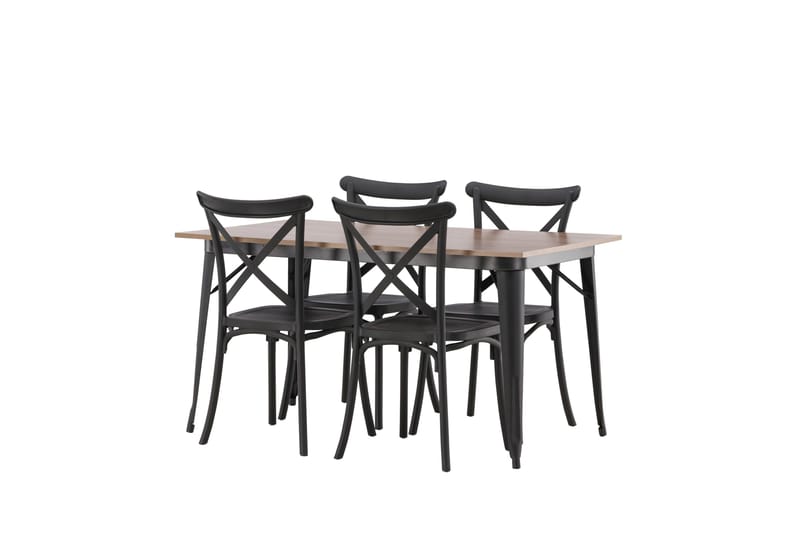 Tempe Matgrupp 140 cm Rektangulär med 4 Crosett stolar - Svart - Products - Möbler - Bord & matgrupp - Matgrupp