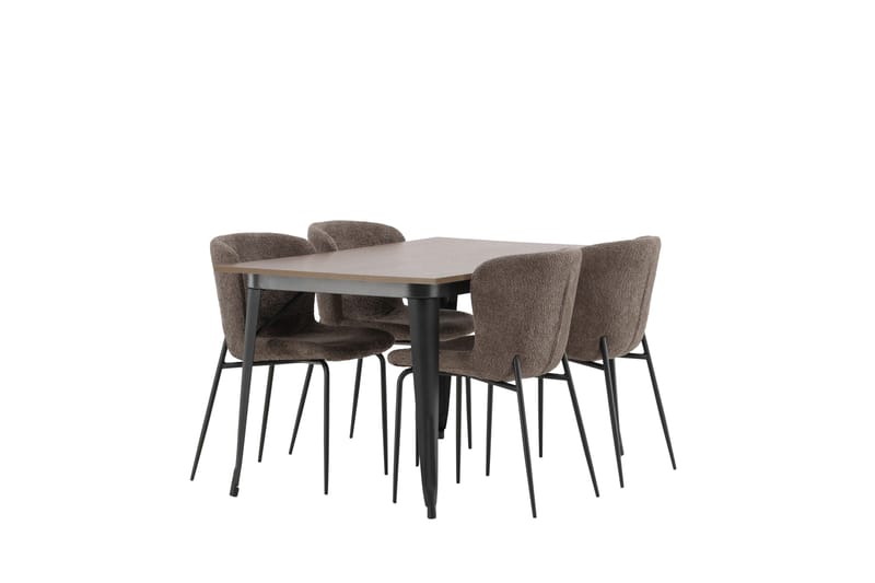 Tempe Matgrupp 140 cm Rektangulär med 4 Modesto stolar - Mörkgrå - Products - Möbler - Bord & matgrupp - Matgrupp