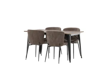 Tempe Matgrupp 140 cm Rektangulär med 4 Modesto stolar - Mörkgrå - Products - Möbler - Bord & matgrupp - Matgrupp