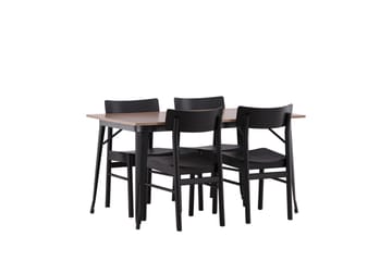 Tempe Matgrupp 140 cm Rektangulär med 4 Montros stolar - Svart - Products - Möbler - Bord & matgrupp - Matgrupp