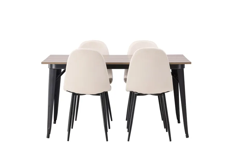 Tempe Matgrupp 140 cm Rektangulär med 4 Polar stolar - Beige - Products - Möbler - Bord & matgrupp - Matgrupp