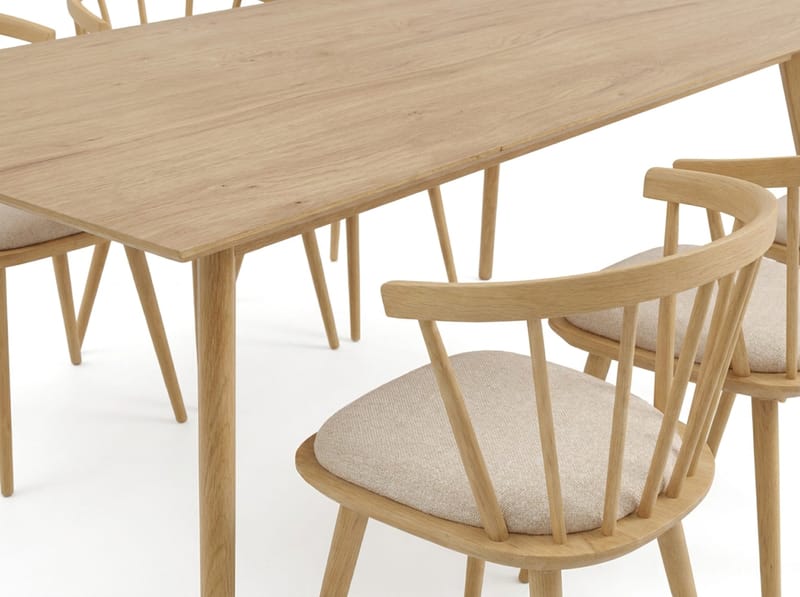 Tyrö Matgrupp 190 cm Ek med 6 st Tyrö Karmstolar med Dyna - Ek - Products - Möbler - Bord & matgrupp - Matgrupp