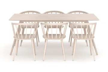 Tyrö Matgrupp med 6 st Tyrö Karmstolar - Whitewash/Whitewash - Products - Möbler - Bord & matgrupp - Matgrupp