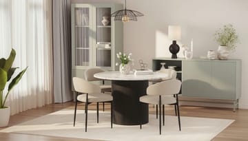 Uppveda Matbord 120 cm Rund med 4 Sawako Stolar - Svart/Vit - Products - Möbler - Bord & matgrupp - Matgrupp