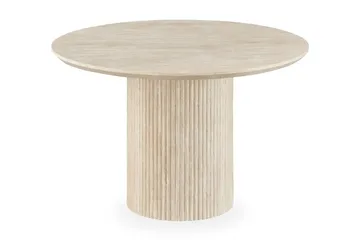 Uppveda Matbord Runt 120 cm Travertin med 4 Reciclar Matstolar - Travertin/Greige - Products - Möbler - Bord & matgrupp - Matgrupp
