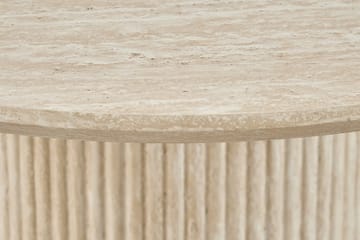 Uppveda Matbord Runt 120 cm Travertin med 4 Reciclar Matstolar - Travertin/Greige - Products - Möbler - Bord & matgrupp - Matgrupp
