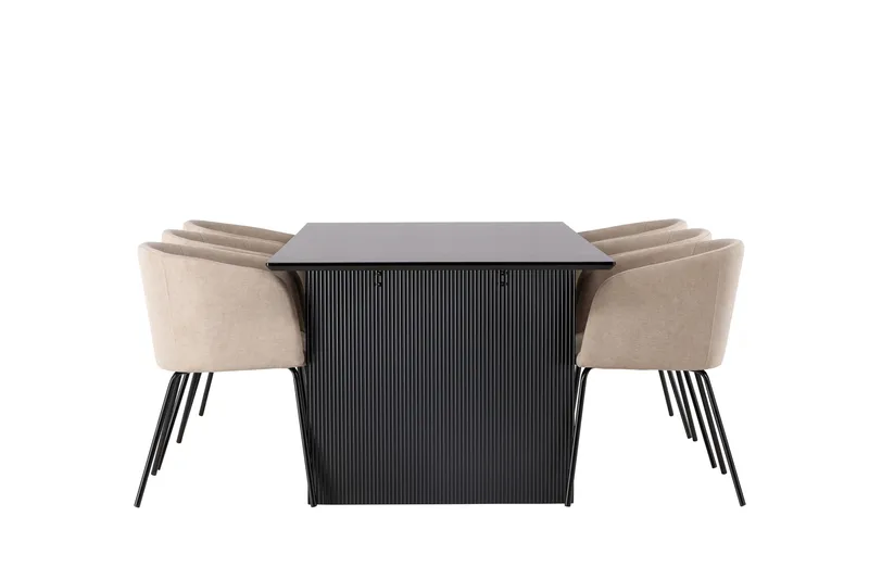 Vail Matgrupp 200 cm Rektangul är med 6 Berit stolar - Beige - Products - Möbler - Bord & matgrupp - Matgrupp