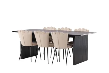 Vail Matgrupp 200 cm Rektangulär med 6 Limhamn stolar - Beige - Products - Möbler - Bord & matgrupp - Matgrupp