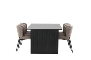 Vail Matgrupp 200 cm Rektangulär med 6 Modesto stolar - Svart - Products - Möbler - Bord & matgrupp - Matgrupp