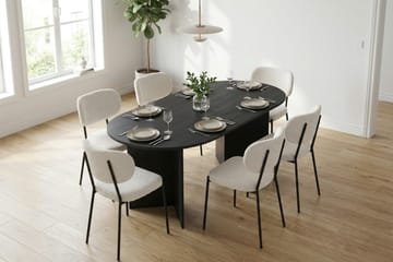 Vera Matgrupp rektangulärt 180 cm Svart med 6 Gemmiano Matstolar - Svart - Products - Möbler - Bord & matgrupp - Matgrupp