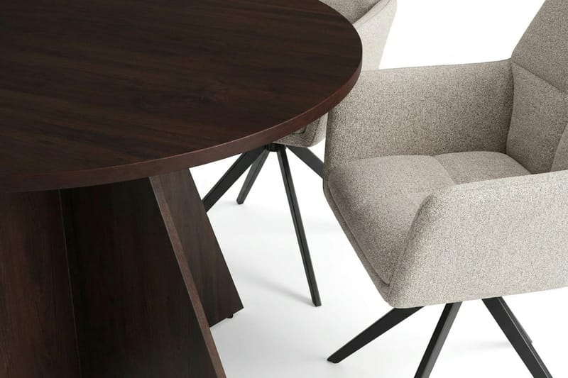 Vera Matgrupp runt 110 cm Rökt Ek med 4 Torsby Matstolar - Rökt ek - Products - Möbler - Bord & matgrupp - Matgrupp