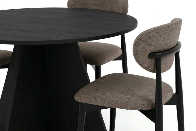 Vera Matgrupp runt 110 cm Svart med 4 Molly Matstolar - Svart - Products - Möbler - Bord & matgrupp - Matgrupp