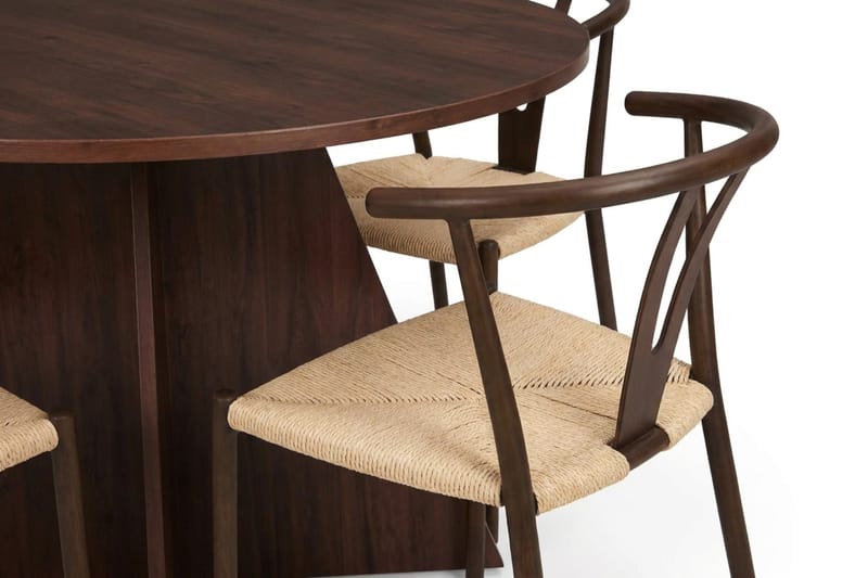 Vera Matgrupp runt 110 cm Valnöt med 4 Elysia Matstolar - Products - Möbler - Bord & matgrupp - Matgrupp
