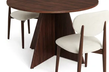 Vera Matgrupp runt 110 cm Valnöt med 4 Molly Matstolar - Valnöt - Products - Möbler - Bord & matgrupp - Matgrupp