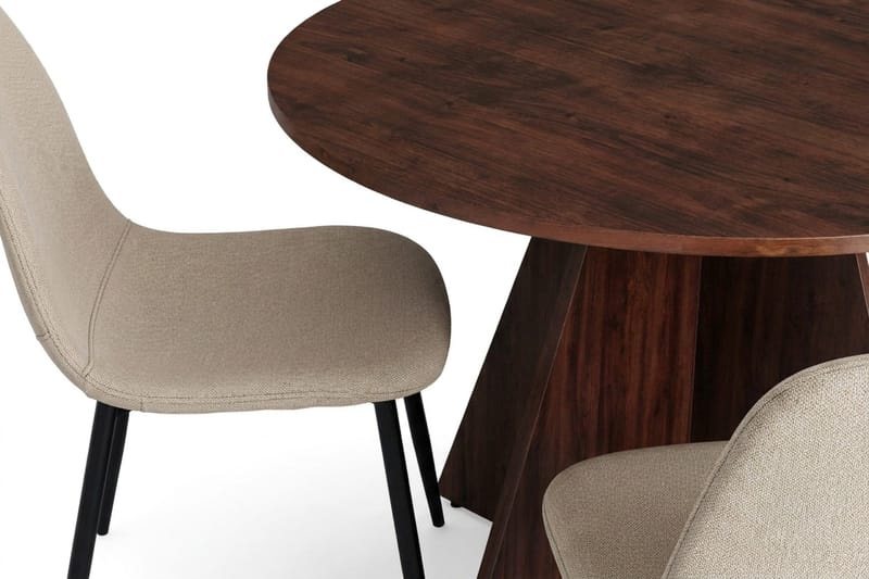 Vera Matgrupp runt 110 cm Valnöt med 4 Nibe Matstolar - Valnöt - Products - Möbler - Bord & matgrupp - Matgrupp