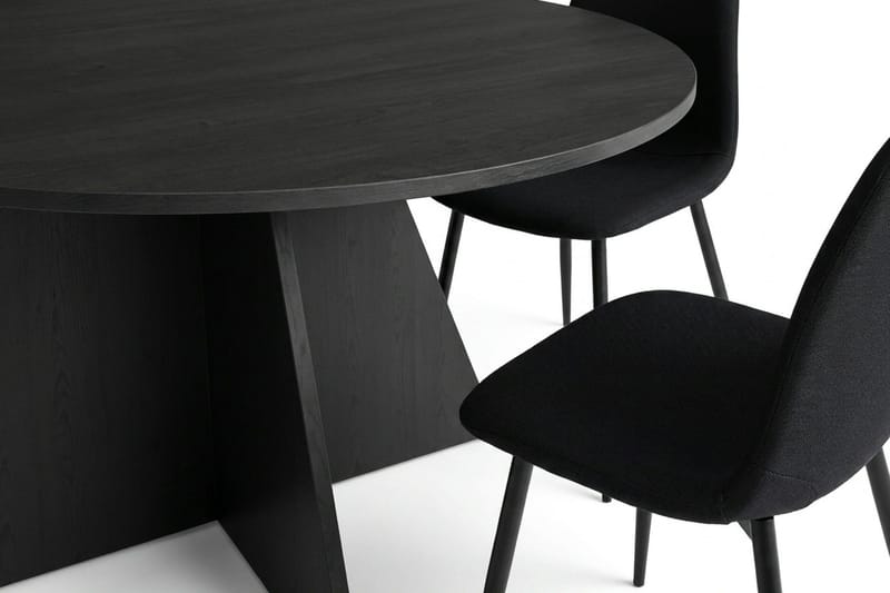 Vera Matgrupp runt 130 cm Svart med 6 Nibe Matstolar - Svart - Products - Möbler - Bord & matgrupp - Matgrupp