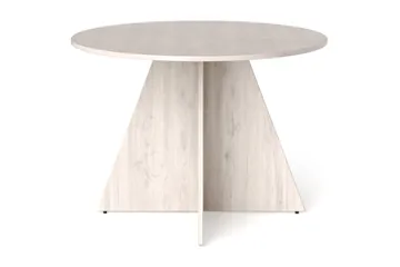 Vera Runt Matbord ø110 cm Fanér - Vitlaserad - Products - Möbler - Bord & matgrupp - Matbord & köksbord