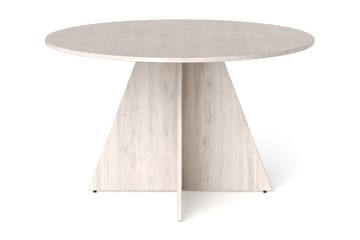 Vera Runt Matbord ø130 cm Fanér - Vitlaserad - Products - Möbler - Bord & matgrupp - Matbord & köksbord
