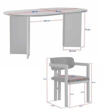 Vintar Matbord- och stolset 180x75x90 cm 7 delar - Milano Walnut, Dark Walnut, Green - Products - Möbler - Bord & matgrupp - Matgrupp