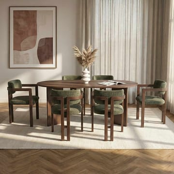 Vintar Matbord- och stolset 180x75x90 cm 7 delar - Milano Walnut, Dark Walnut, Green - Products - Möbler - Bord & matgrupp - Matgrupp
