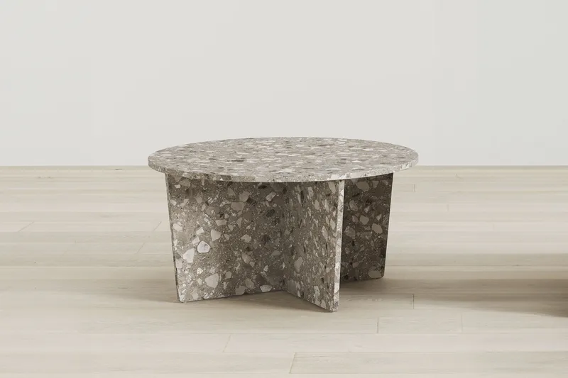 Wedge Runt Soffbord Sten 80 cm - Grå - Products - Möbler - Bord & matgrupp - Soffbord