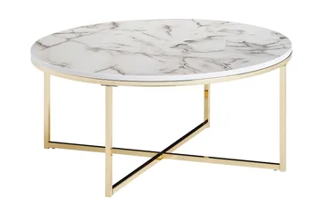 Willowdale Soffbord 80 cm Runt - Vit/Grå/Guld - Products - Möbler - Bord & matgrupp - Soffbord
