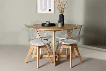 Yakidon Matgrupp 120 cm Rund med 4 Edvin stolar - Brun - Products - Möbler - Bord & matgrupp - Matgrupp