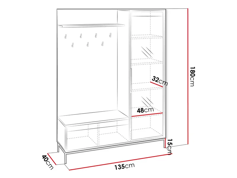 Bjurholm Hallmöbelset 180 cm - Products - Möbler - Hallmöbler - Möbelset för hall & entre