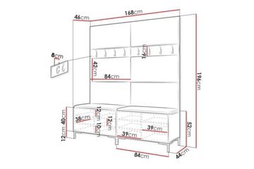 Dunvegan Hallmöbelset 168x46 cm Brown - Products - Möbler - Hallmöbler - Möbelset för hall & entre