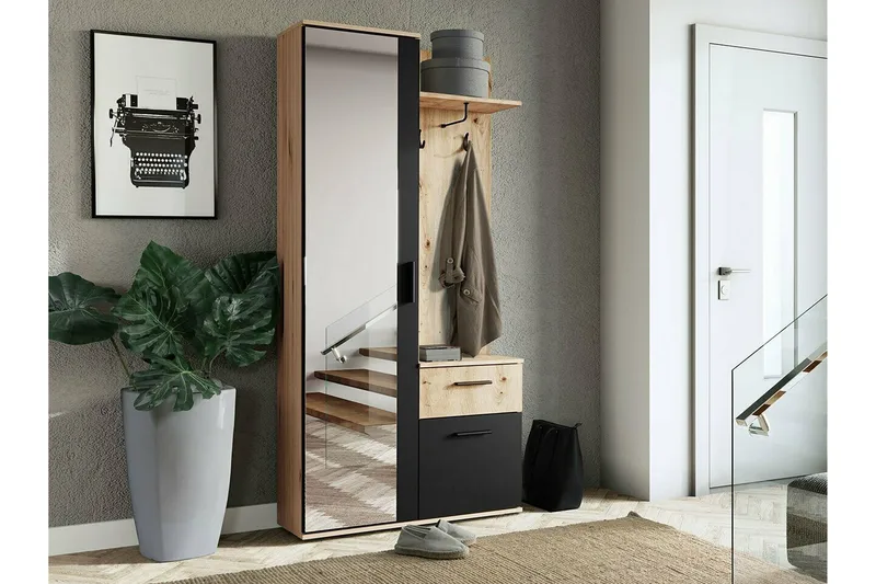 Rosehall Hallmöbelset 97x30 cm 195x Black - Products - Möbler - Hallmöbler - Möbelset för hall & entre