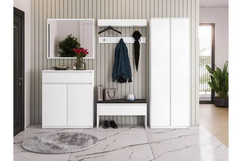 Simply Hallmöbelset - Vit - Products - Möbler - Hallmöbler - Möbelset för hall & entre
