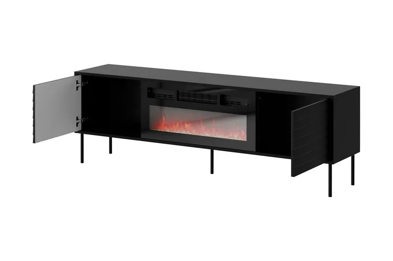 Belonger Tv-bänk 180 cm - Svart/Valnöt - Products - Möbler - TV- & Mediamöbler - TV bänk & mediabänk