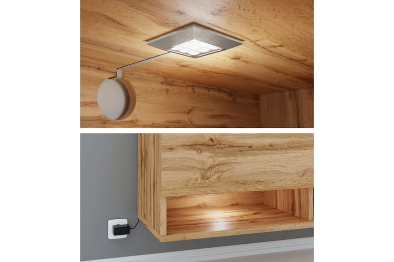 Brya TV-bänk 140 cm LED-belysning - Beige/Vit/RGB LED - Products - Möbler - TV- & Mediamöbler - TV bänk & mediabänk