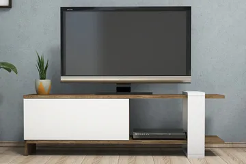 Gersby TV-Bänk 120 cm - Brun/Vit - Products - Möbler - TV- & Mediamöbler - TV bänk & mediabänk