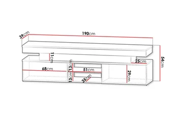 Glenndale Tv-skåp 190 cm - Svart - Products - Möbler - TV- & Mediamöbler - TV-skåp