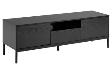 Hasslevik Tv-möbelset 140 cm 2 Dörrar + Låda - Svart/Matt Svart - Products - Möbler - TV- & Mediamöbler - TV-möbelset