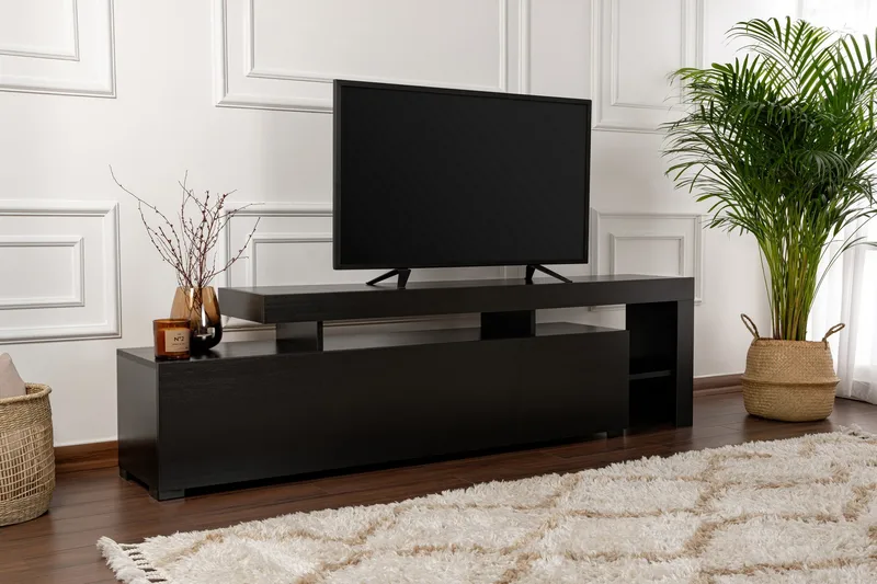 Jurukovo Tv-bänk 192x37 cm - Svart - Products - Möbler - TV- & Mediamöbler - TV bänk & mediabänk