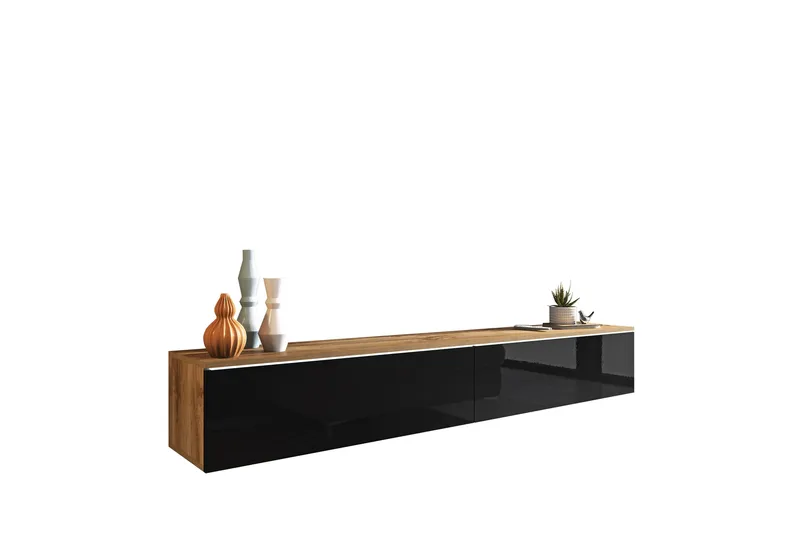 Kanak Tv-bänk 180 cm, Natur/Svart