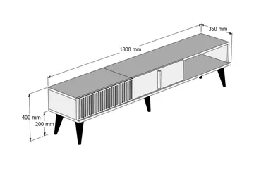 Lissione Tv-bänk 180 cm - Mörkbrun/Vit - Products - Möbler - TV- & Mediam öbler - TV bänk & mediabänk
