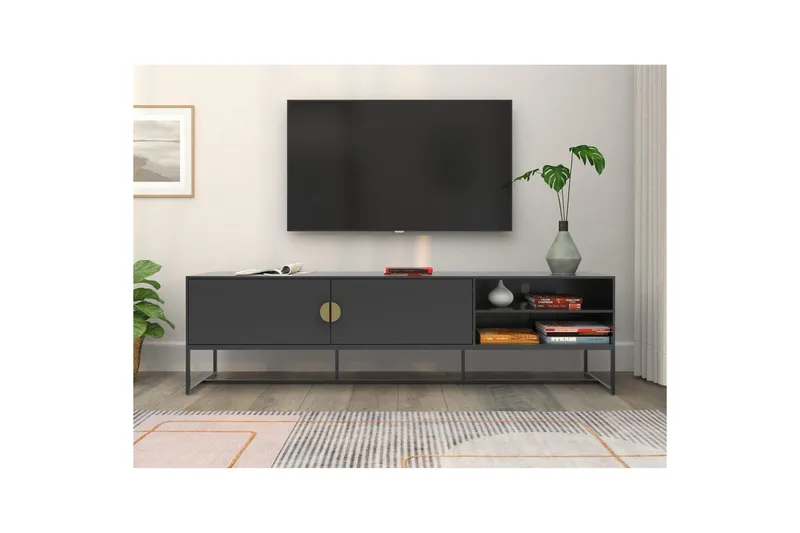 Lowboard Asia Antracit - Antracit - Products - Möbler - TV- & Mediamöbler - TV bänk & mediabänk