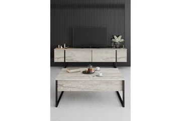 Luxe Tv-bänk 180 cm - Beige/Svart - Products - Möbler - TV- & Mediamöbler - TV bänk & mediabänk