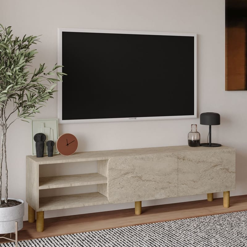 Relento Tv-bänk 150 cm - travertin - Products - Möbler - TV- & Mediamöbler - TV bänk & mediabänk