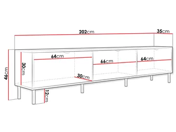 Salmor Tv-bänk 202 cm - Vit - Products - Möbler - TV- & Mediamöbler - TV bänk & mediabänk