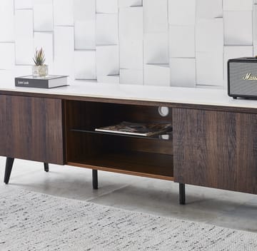 Salvador tv-bänk med förvaring 160 cm lång - Marmor / mörkbrun - marmor/mörkbrun - Products - Möbler - TV- & Mediamöbler - TV bänk & mediabänk