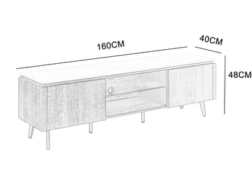 Salvador tv-bänk med förvaring 160 cm lång - Marmor / mörkbrun - marmor/mörkbrun - Products - Möbler - TV- & Mediamöbler - TV bänk & mediabänk