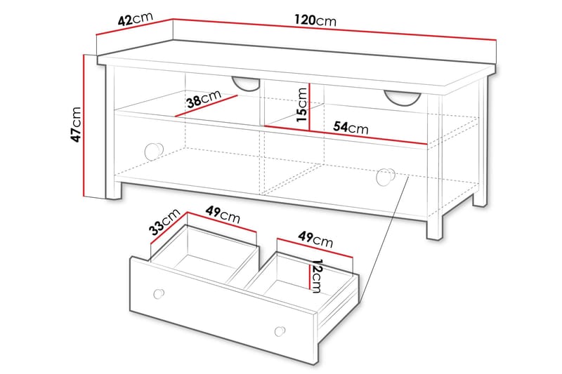 Storys Tv-bänk 120x42 cm - Vit - Products - Möbler - TV- & Mediamöbler - TV bänk & mediabänk
