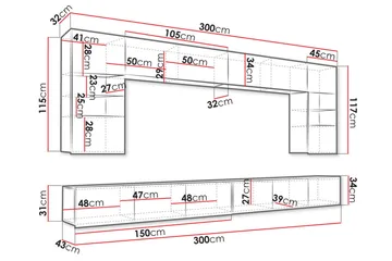 Tessan Tv-möbelset - Vit - Products - Möbler - TV- & Mediamöbler - TV-möbelset