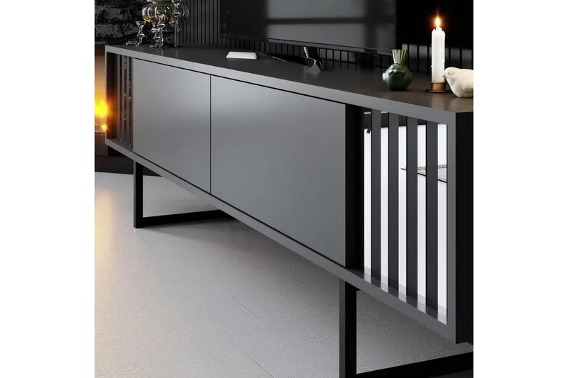 TV-bänk Jeval Antracit / Svart - Antracit / Svart - Products - Möbler - TV- & Mediamöbler - TV bänk & mediabänk