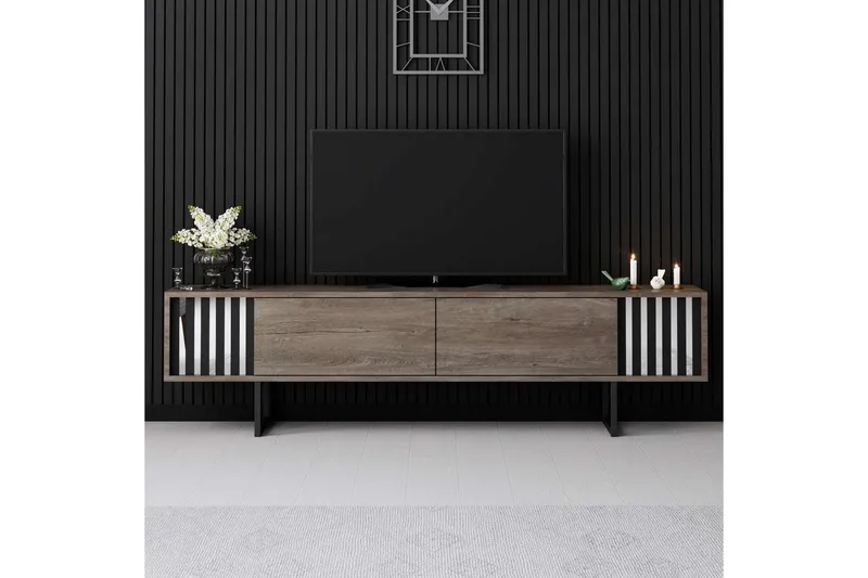 TV-bänk Jeval Valnöt / Svart - Valnöt / Svart - Products - Möbler - TV- & Mediamöbler - TV bänk & mediabänk